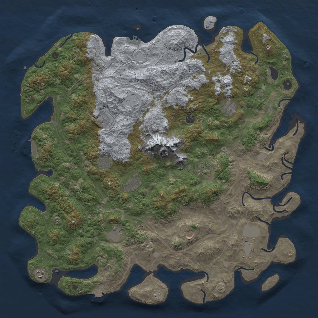 Rust Map: Procedural Map, Size: 5000, Seed: 2087965303, 19 Monuments