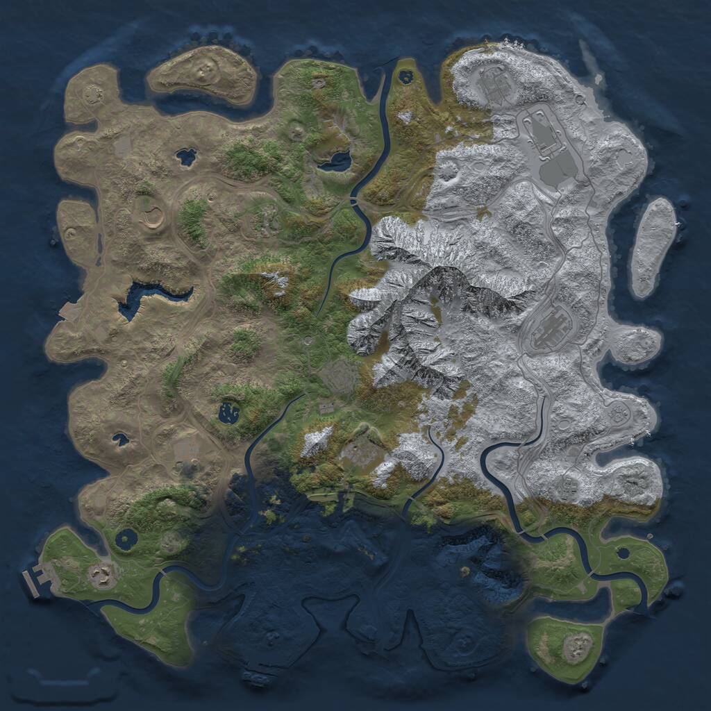 Rust Map: Procedural Map, Size: 5000, Seed: 19951995, 17 Monuments
