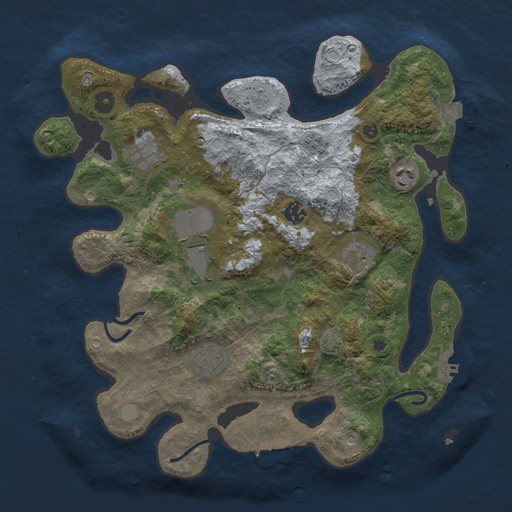 Rust Map: Procedural Map, Size: 3500, Seed: 405820762, 15 Monuments