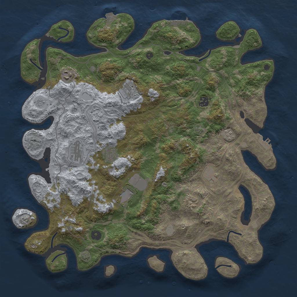 Rust Map: Procedural Map, Size: 4350, Seed: 143175, 17 Monuments