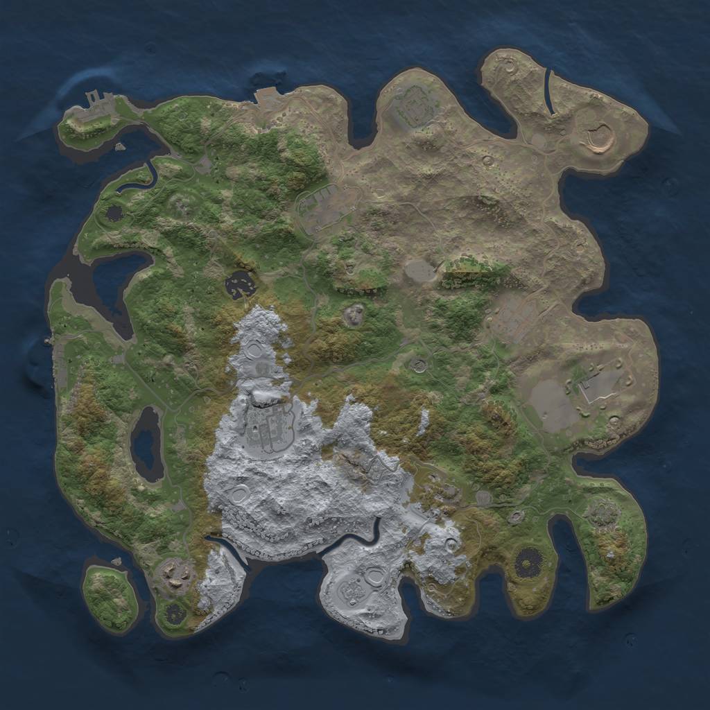 Rust Map: Procedural Map, Size: 3650, Seed: 89001567, 17 Monuments