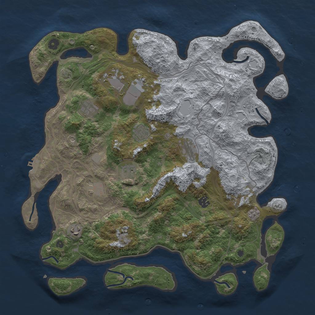 Rust Map: Procedural Map, Size: 4250, Seed: 2140607939, 16 Monuments