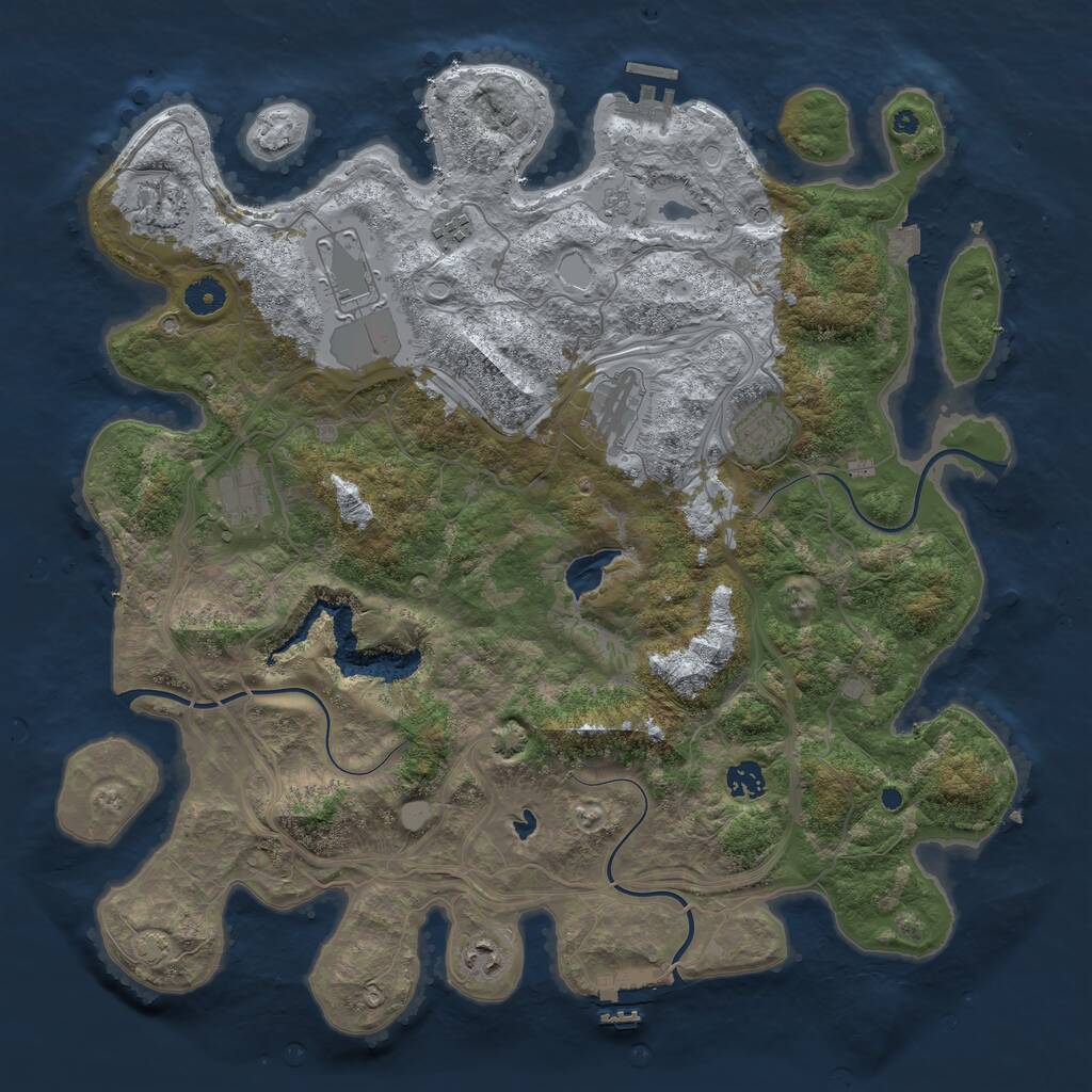 Rust Map: Procedural Map, Size: 4250, Seed: 91582428, 14 Monuments