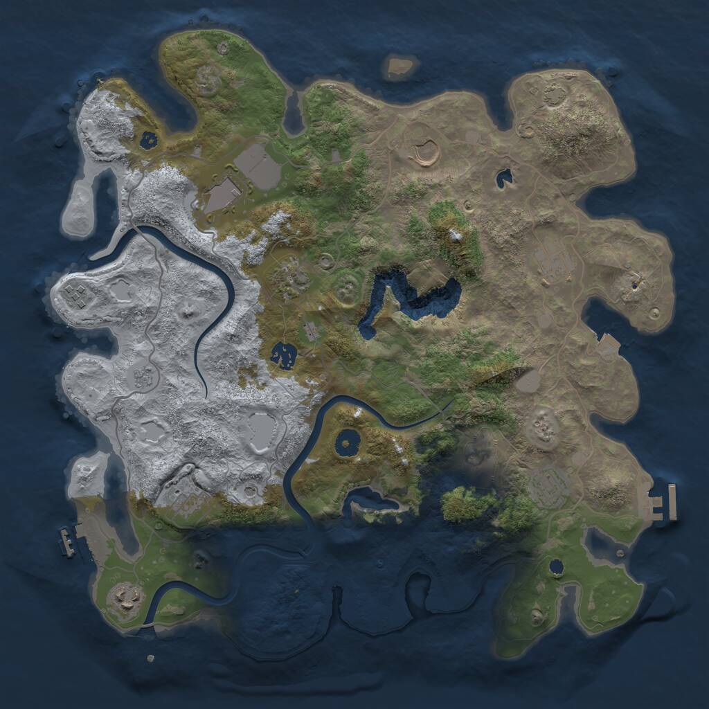 Rust Map: Procedural Map, Size: 4000, Seed: 17890, 16 Monuments