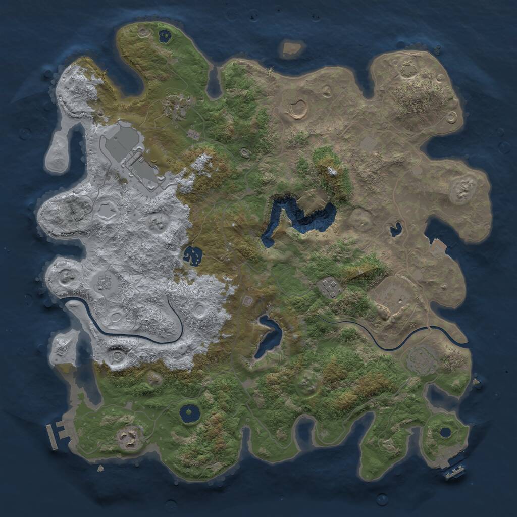 Rust Map: Procedural Map, Size: 4000, Seed: 17890, 14 Monuments