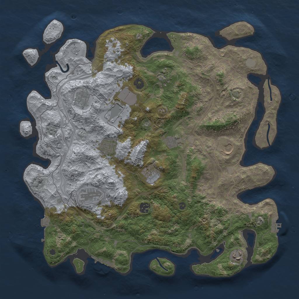 Rust Map: Procedural Map, Size: 4250, Seed: 864846837, 19 Monuments