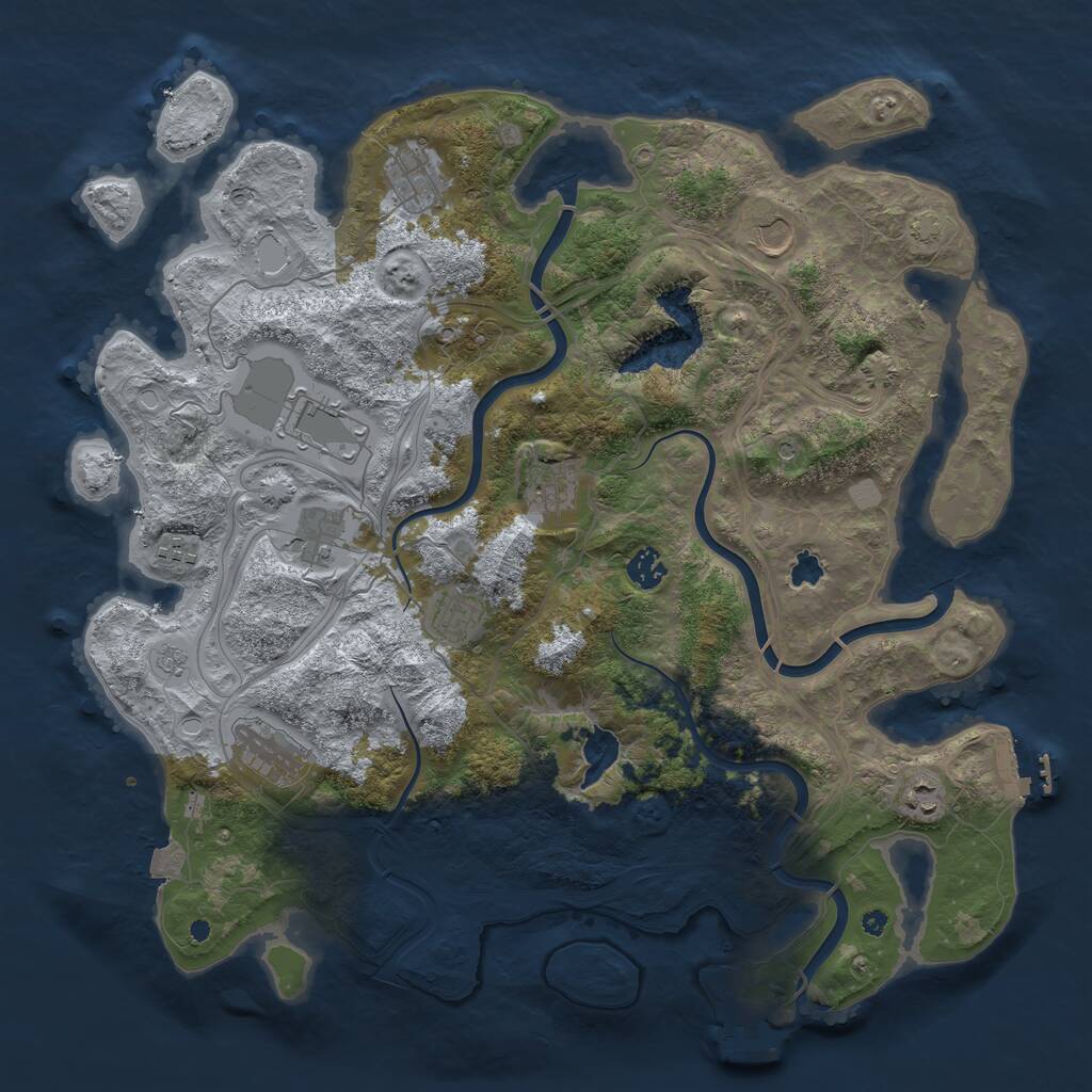 Rust Map: Procedural Map, Size: 4250, Seed: 864846837, 16 Monuments