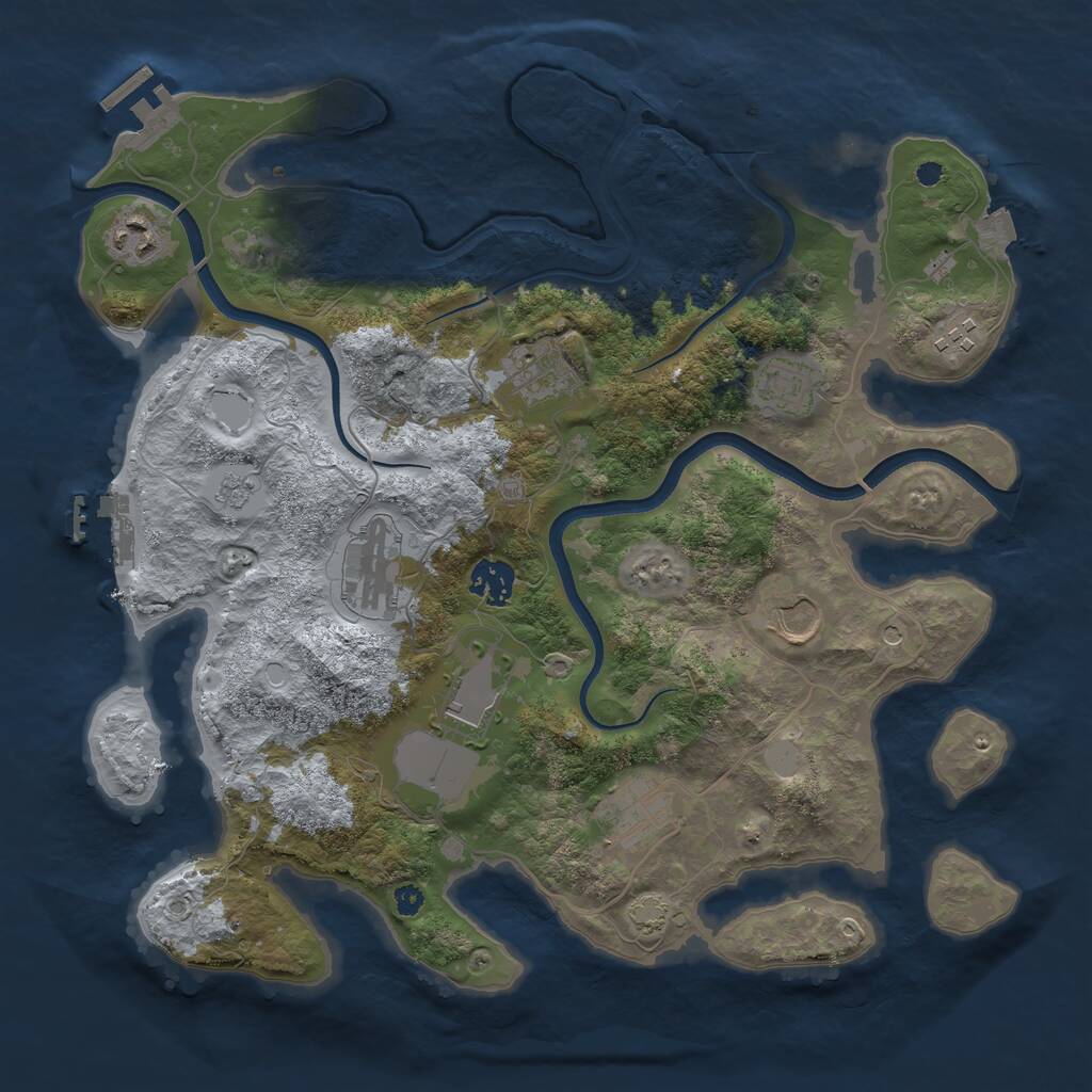 Rust Map: Procedural Map, Size: 3600, Seed: 256786, 15 Monuments