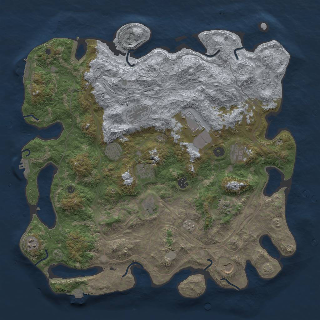 Rust Map: Procedural Map, Size: 4500, Seed: 683529735, 19 Monuments