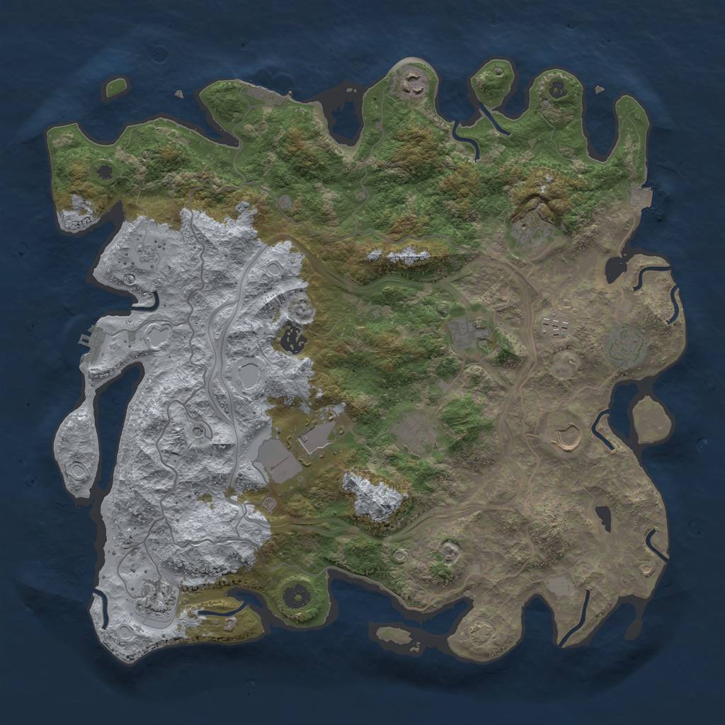 Rust Map: Procedural Map, Size: 4250, Seed: 2548752, 18 Monuments