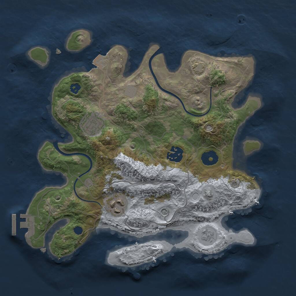 Rust Map: Procedural Map, Size: 2800, Seed: 456104, 8 Monuments