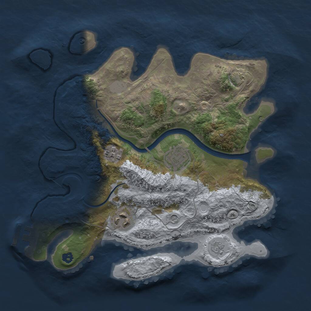 Rust Map: Procedural Map, Size: 2800, Seed: 456104, 8 Monuments