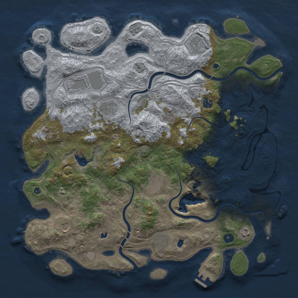Rust Map: Procedural Map, Size: 4500, Seed: 123000, 17 Monuments