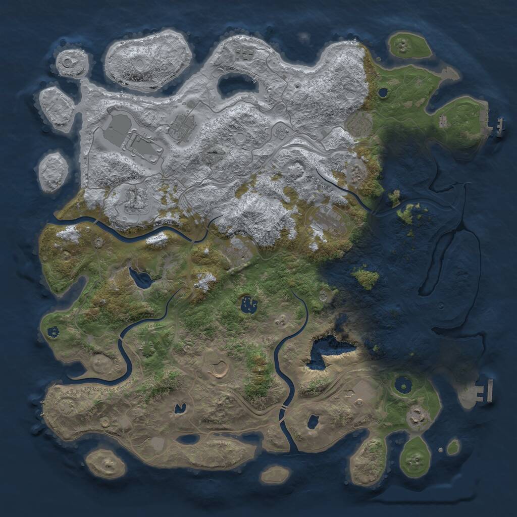 Rust Map: Procedural Map, Size: 4500, Seed: 123000, 17 Monuments