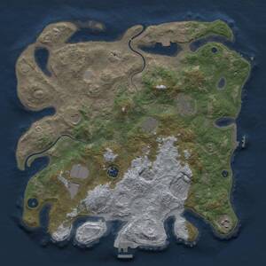 Thumbnail Rust Map: Procedural Map, Size: 3800, Seed: 3366990, 14 Monuments