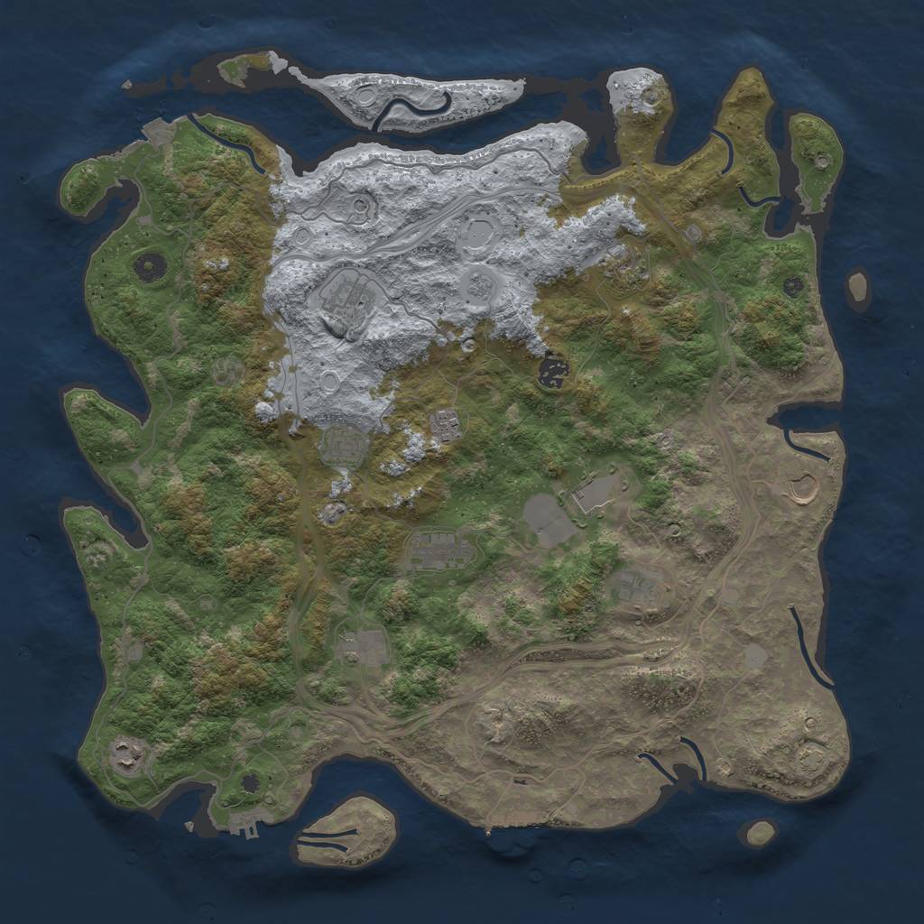 Rust Map: Procedural Map, Size: 4500, Seed: 13851844, 19 Monuments