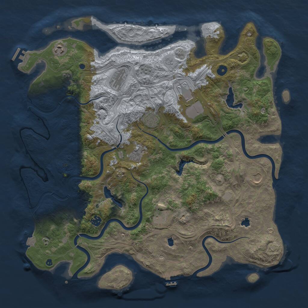Rust Map: Procedural Map, Size: 4500, Seed: 13851844, 15 Monuments