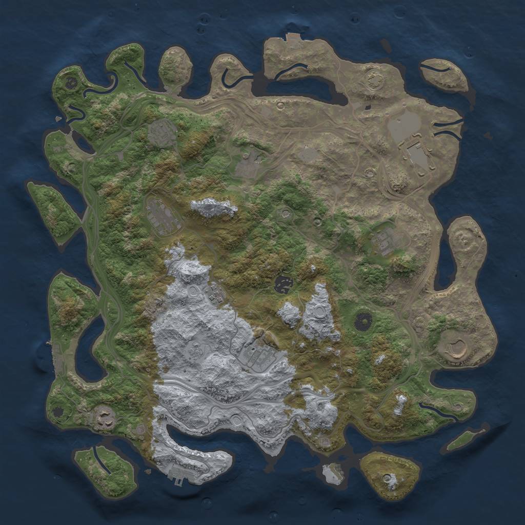 Rust Map: Procedural Map, Size: 4250, Seed: 1524671279, 18 Monuments