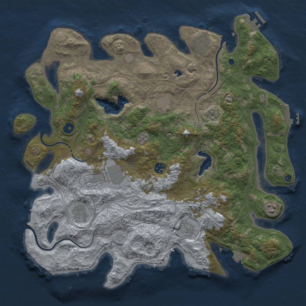 Rust Map: Procedural Map, Size: 4250, Seed: 10899724, 14 Monuments