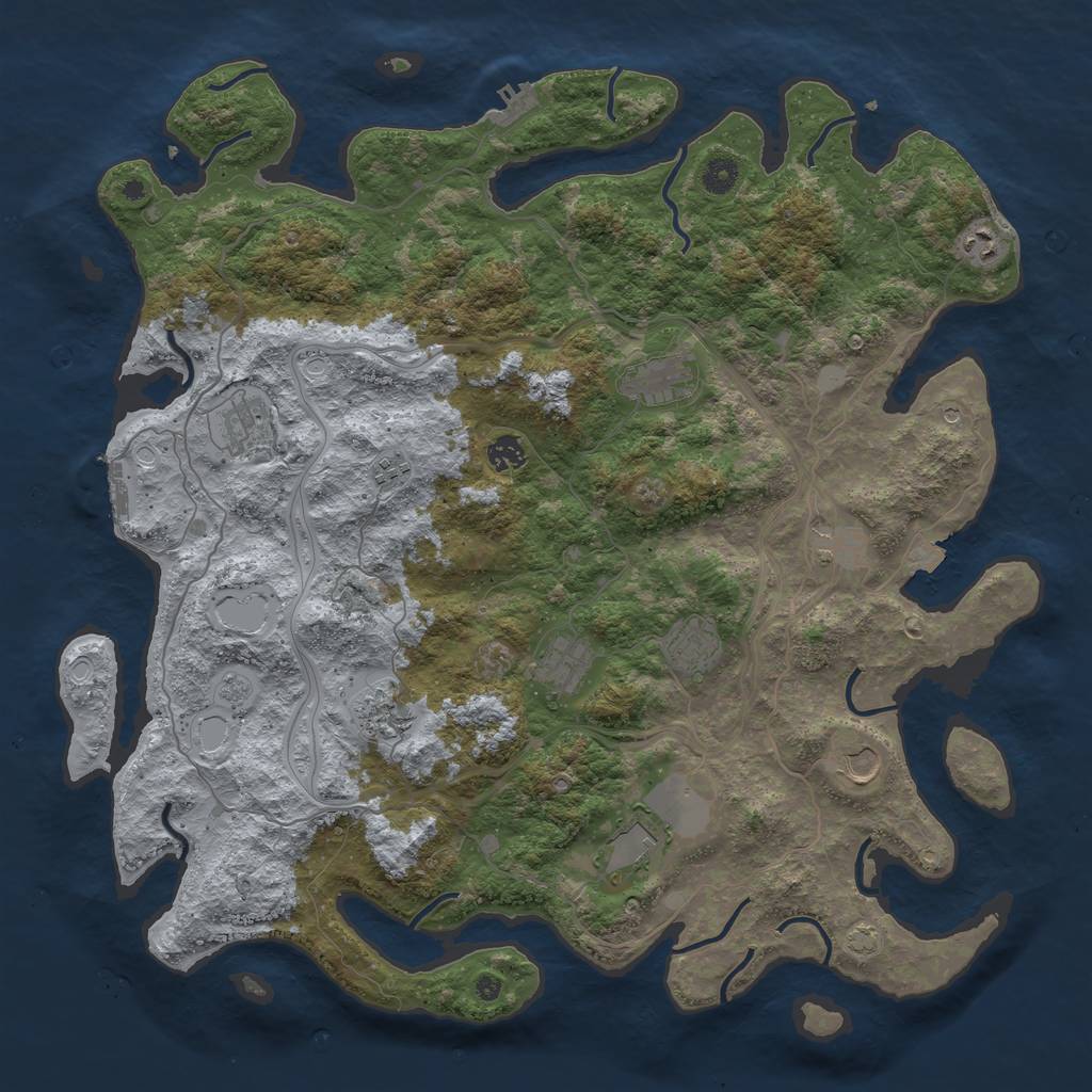 Rust Map: Procedural Map, Size: 4500, Seed: 241812601, 19 Monuments