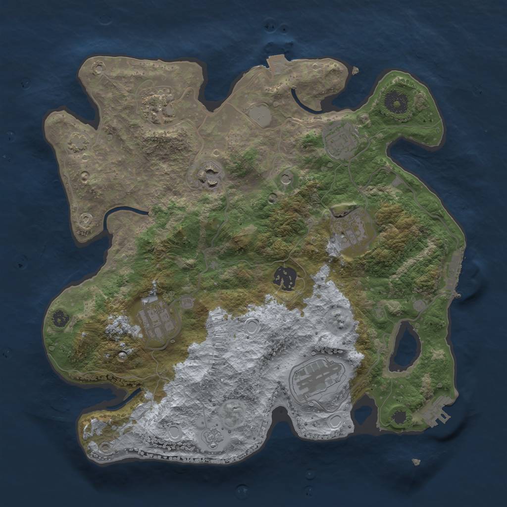Rust Map: Procedural Map, Size: 3200, Seed: 1743722862, 15 Monuments
