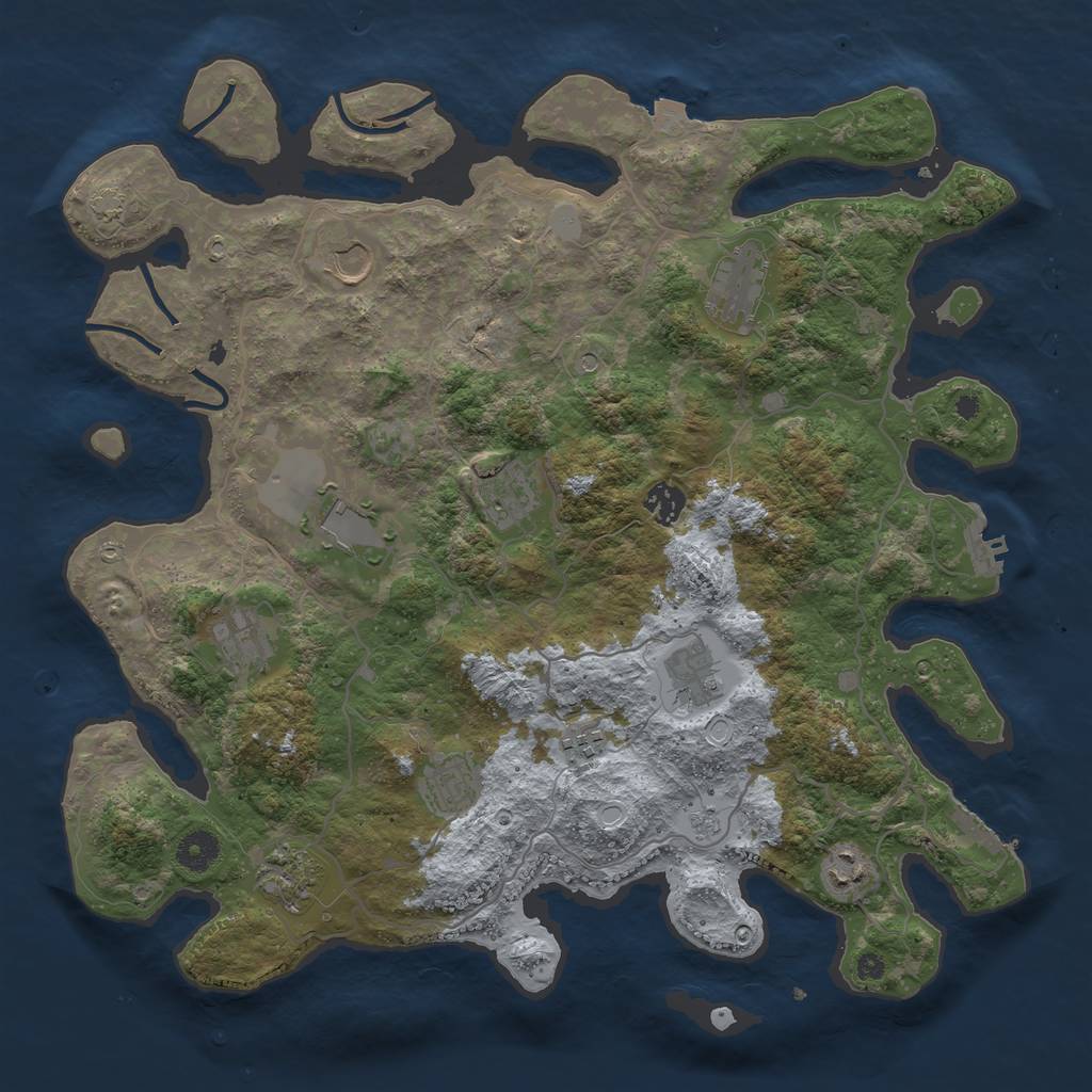 Rust Map: Procedural Map, Size: 4000, Seed: 2278124, 19 Monuments