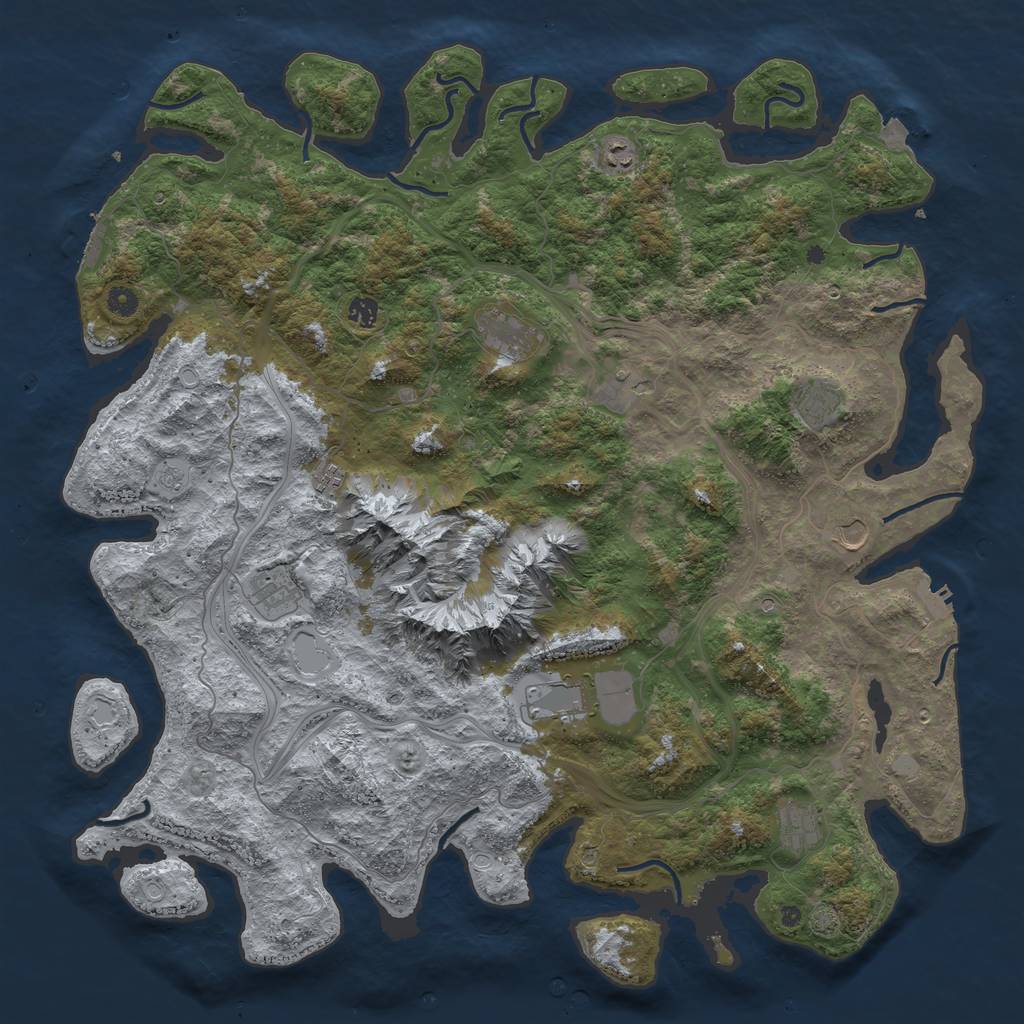 Rust Map: Procedural Map, Size: 5000, Seed: 325236265, 18 Monuments