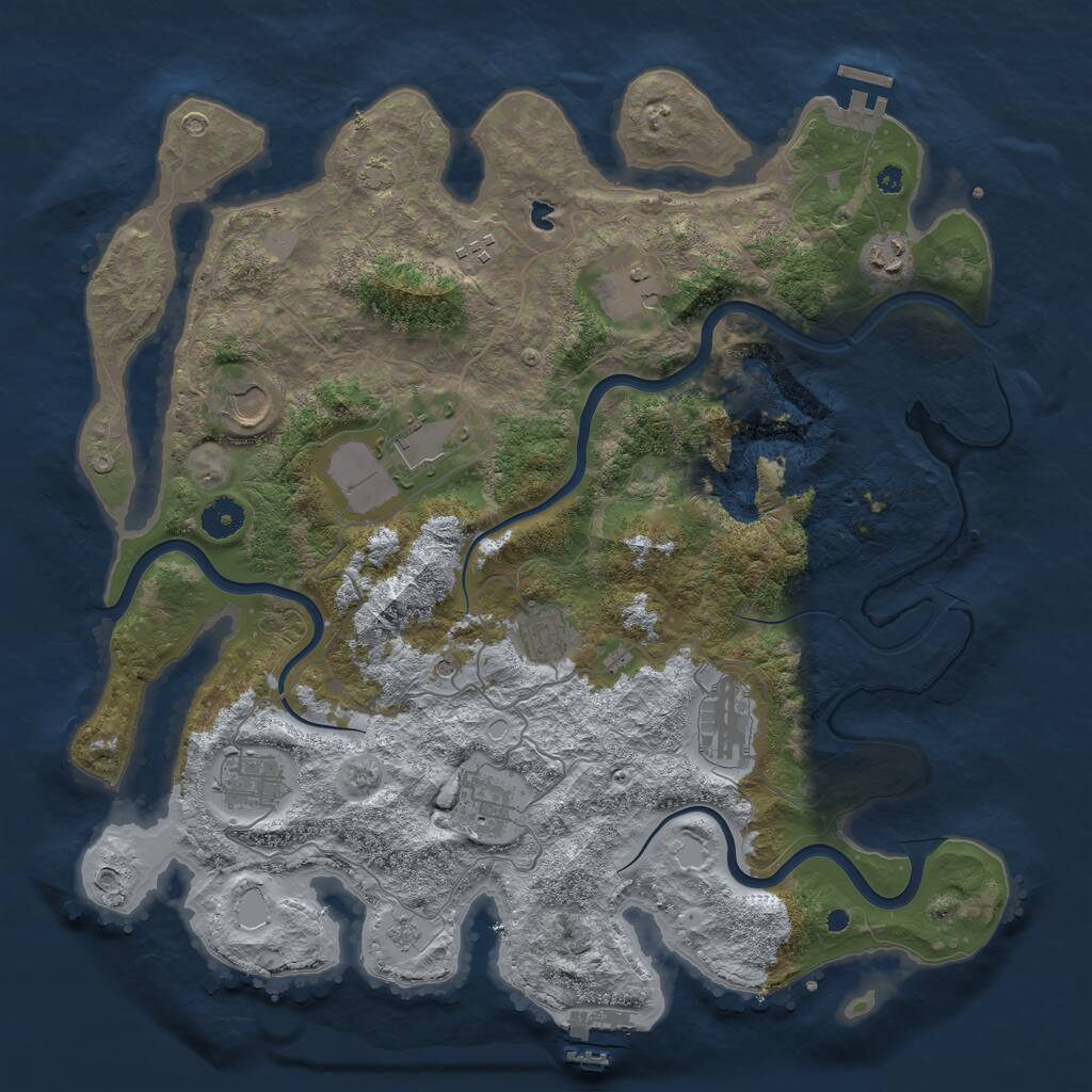 Rust Map: Procedural Map, Size: 4000, Seed: 595952, 15 Monuments