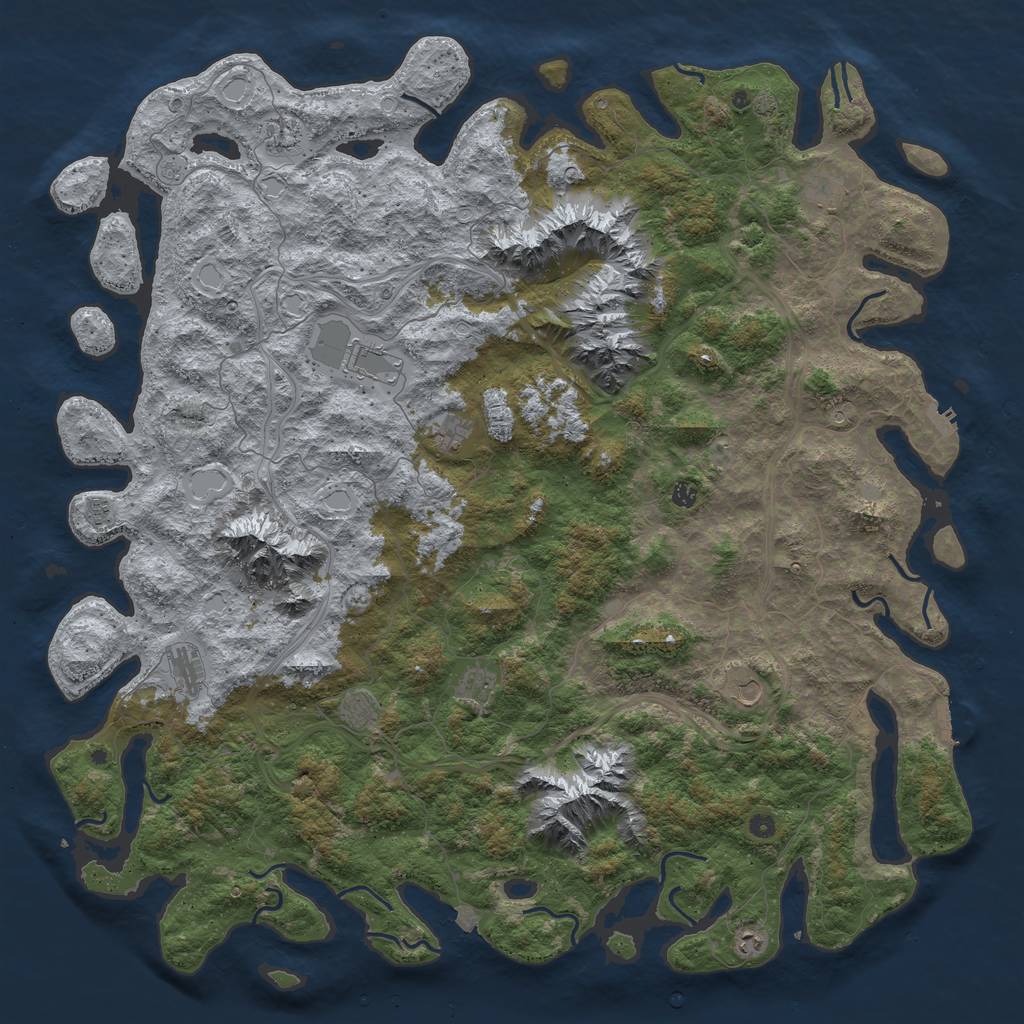 Rust Map: Procedural Map, Size: 6000, Seed: 2006041194, 19 Monuments