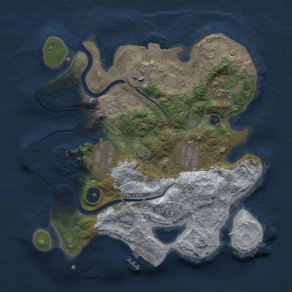 Rust Map: Procedural Map, Size: 3000, Seed: 615934, 11 Monuments
