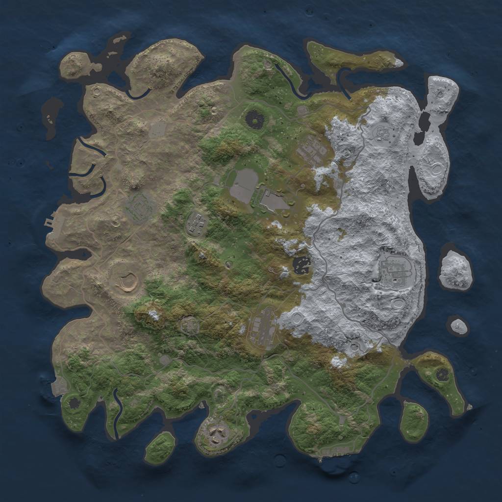 Rust Map: Procedural Map, Size: 4000, Seed: 1580737442, 17 Monuments