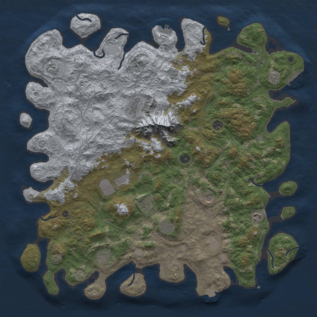 Rust Map: Procedural Map, Size: 5000, Seed: 211615843, 19 Monuments