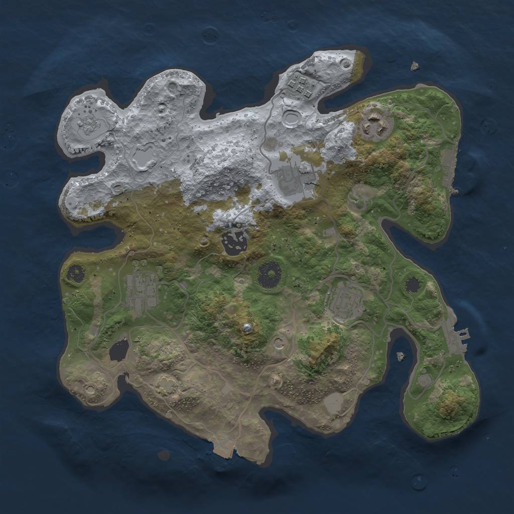 Rust Map: Procedural Map, Size: 3000, Seed: 1753497609, 14 Monuments