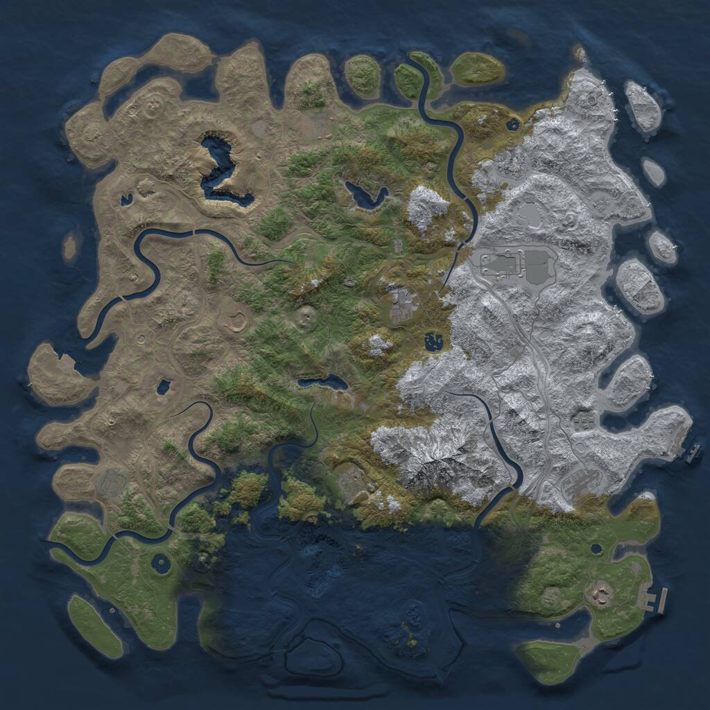 Rust Map: Procedural Map, Size: 5500, Seed: 723474571, 17 Monuments