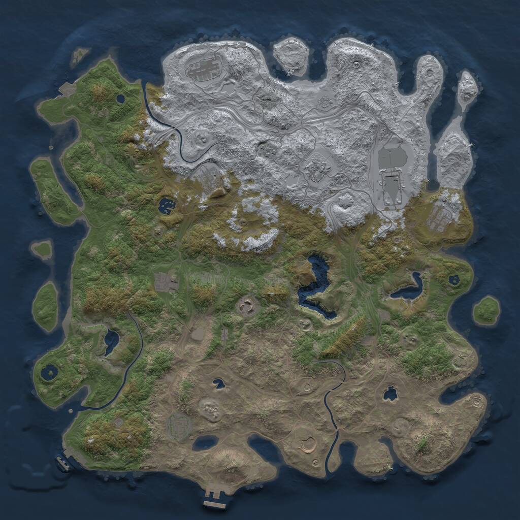 Rust Map: Procedural Map, Size: 4800, Seed: 1929916139, 17 Monuments