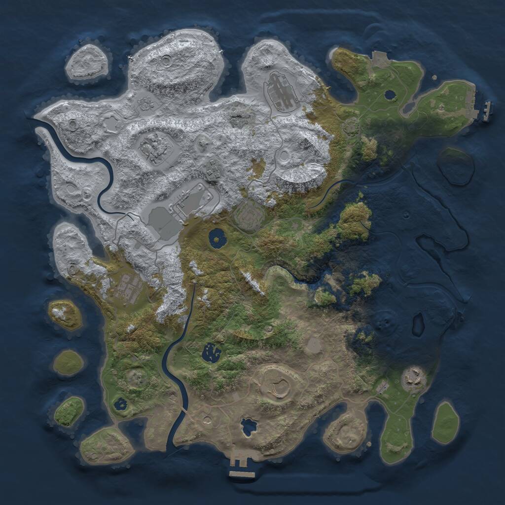 Rust Map: Procedural Map, Size: 4000, Seed: 34756068, 15 Monuments