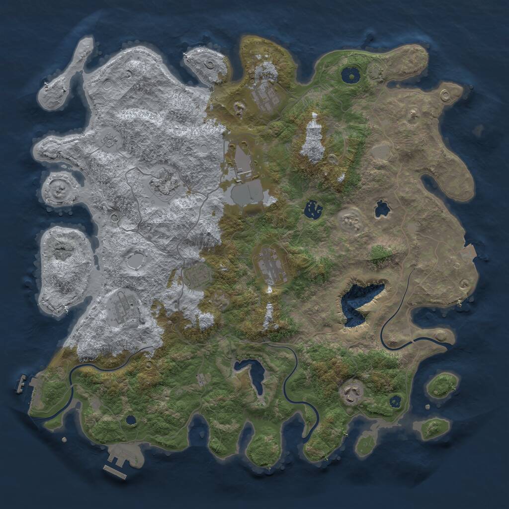 Rust Map: Procedural Map, Size: 4200, Seed: 2211234, 14 Monuments