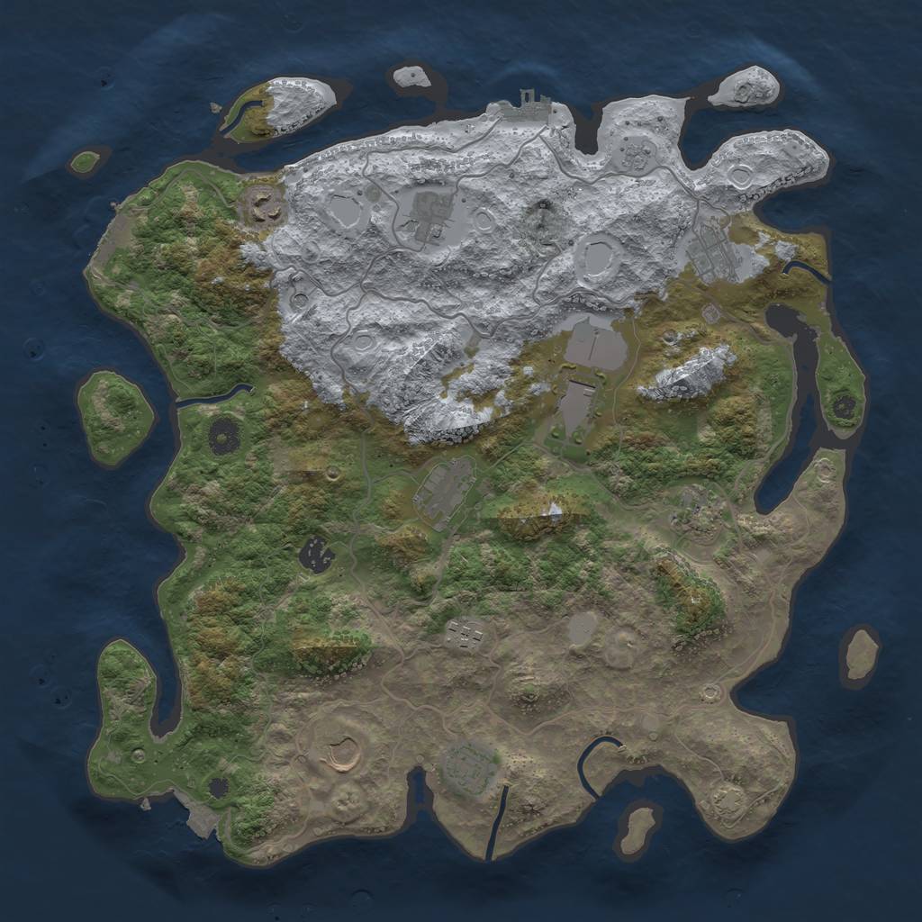 Rust Map: Procedural Map, Size: 4000, Seed: 91612084, 18 Monuments