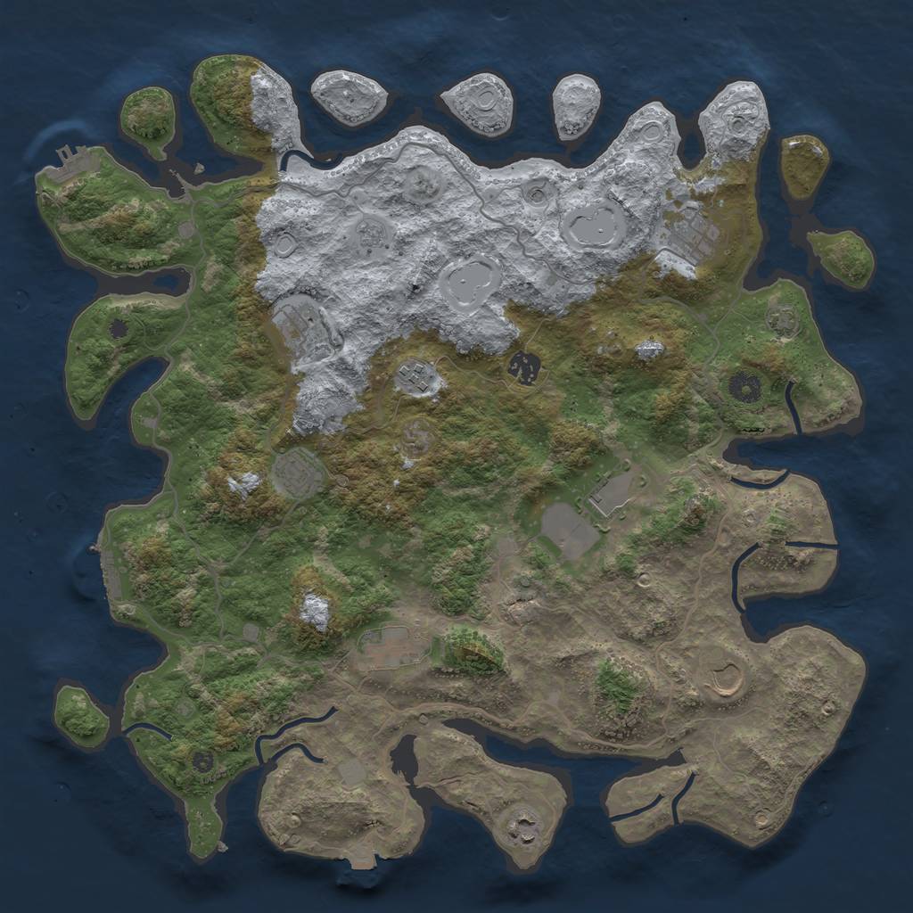 Rust Map: Procedural Map, Size: 4200, Seed: 40001, 17 Monuments