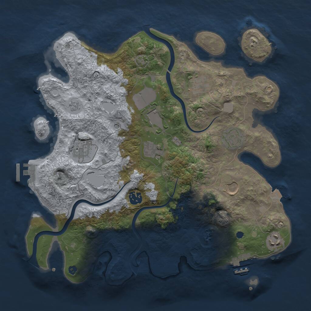 Rust Map: Procedural Map, Size: 3500, Seed: 90221260, 15 Monuments