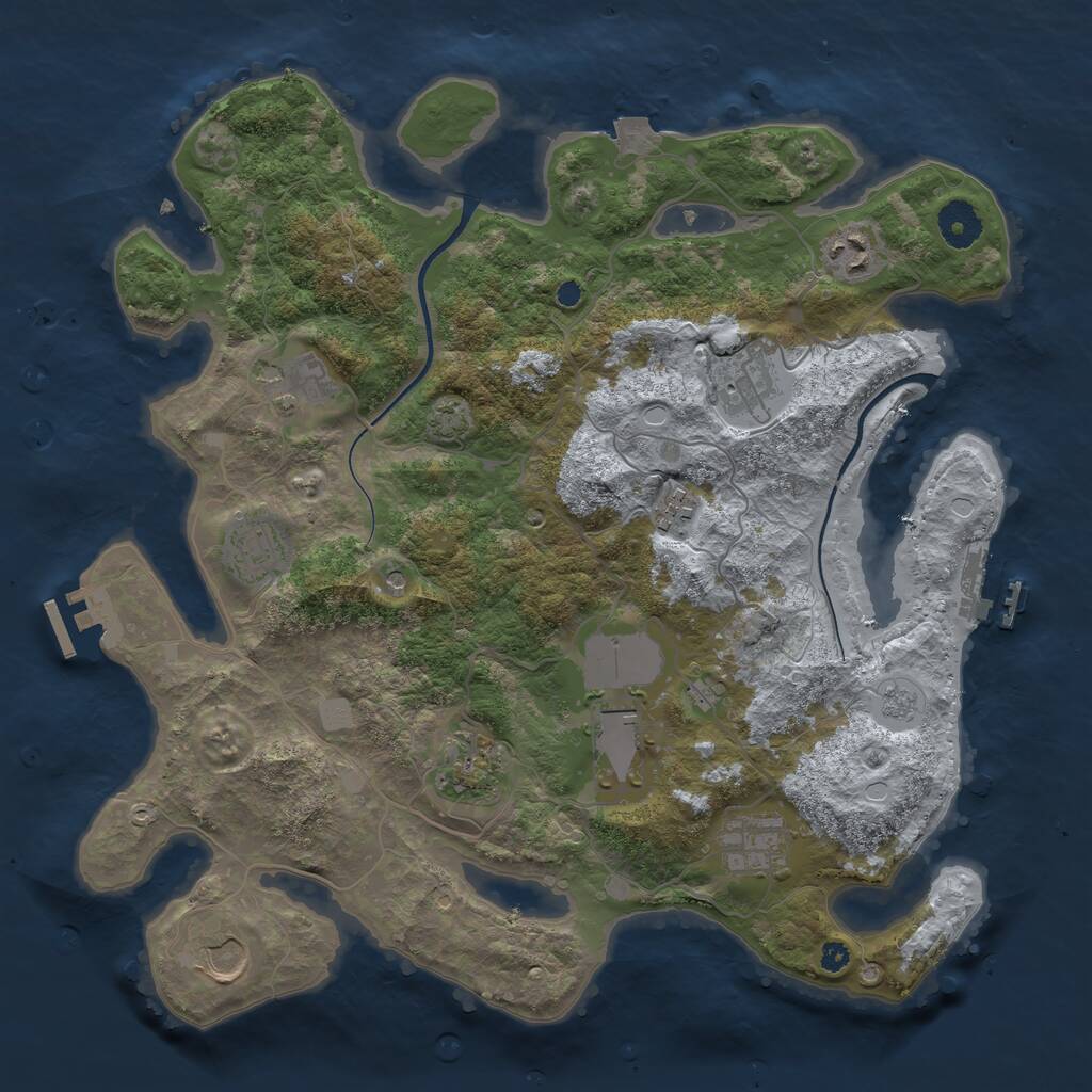 Rust Map: Procedural Map, Size: 3650, Seed: 38439890, 15 Monuments