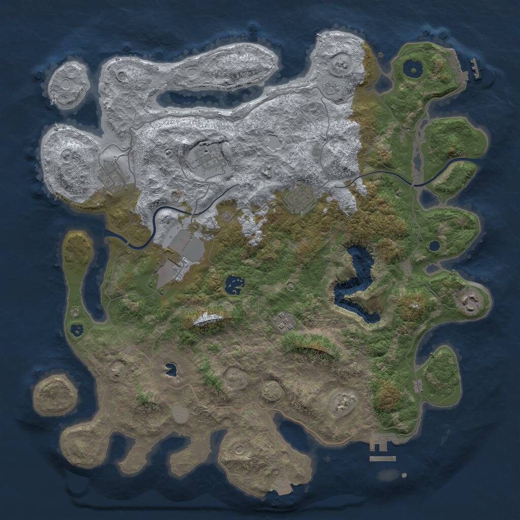 Rust Map: Procedural Map, Size: 4000, Seed: 35323445, 13 Monuments