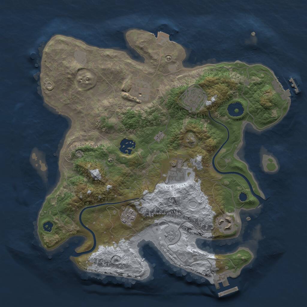 Rust Map: Procedural Map, Size: 3000, Seed: 1681855999, 10 Monuments