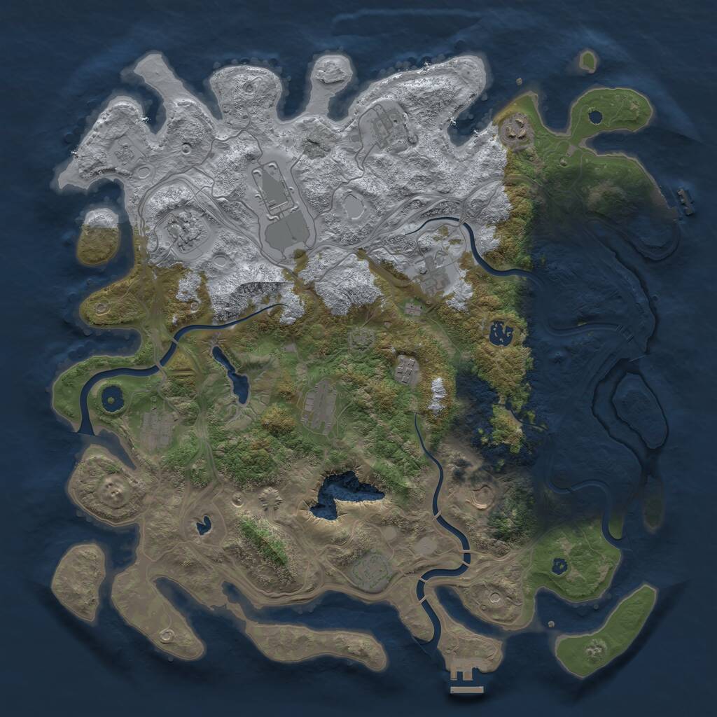 Rust Map: Procedural Map, Size: 4400, Seed: 8887705, 17 Monuments