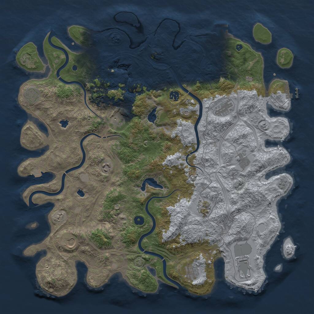Rust Map: Procedural Map, Size: 4800, Seed: 1094799776, 17 Monuments