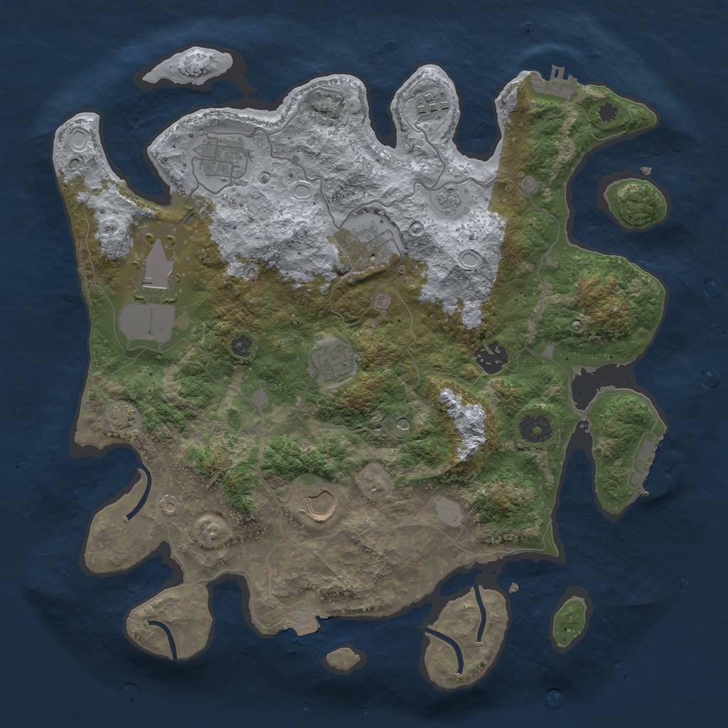 Rust Map: Procedural Map, Size: 3500, Seed: 65617430, 15 Monuments