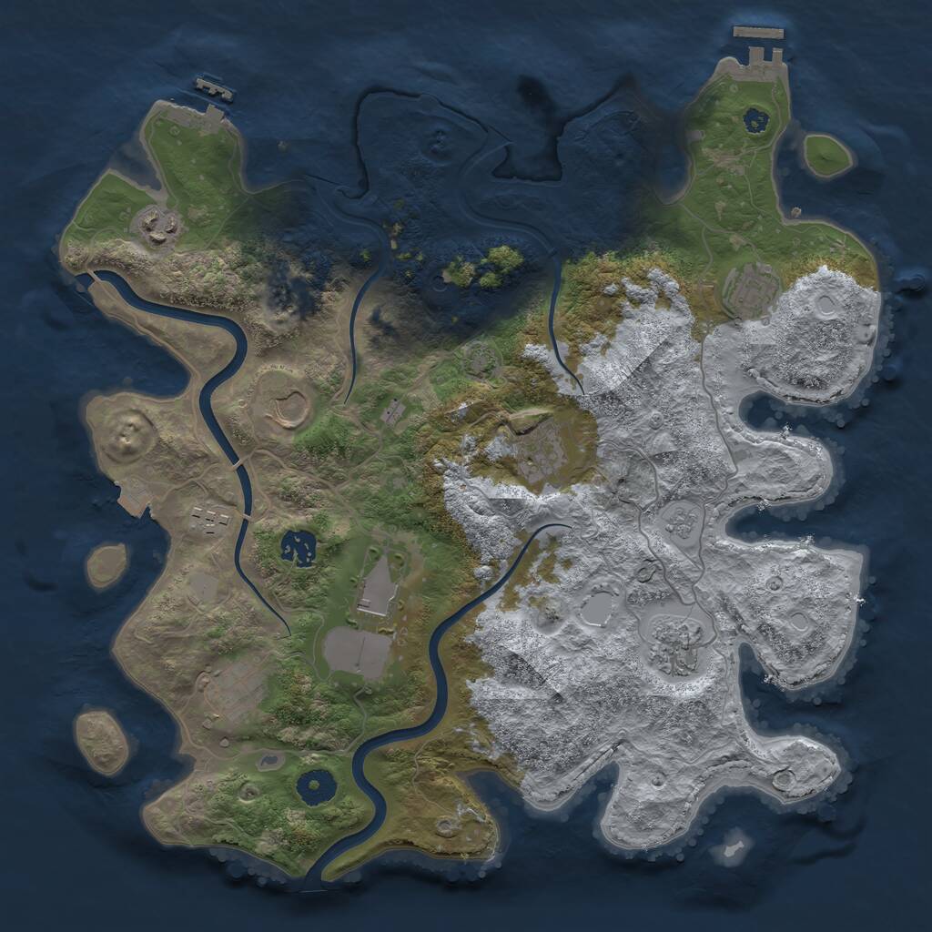 Rust Map: Procedural Map, Size: 3750, Seed: 95160230, 15 Monuments