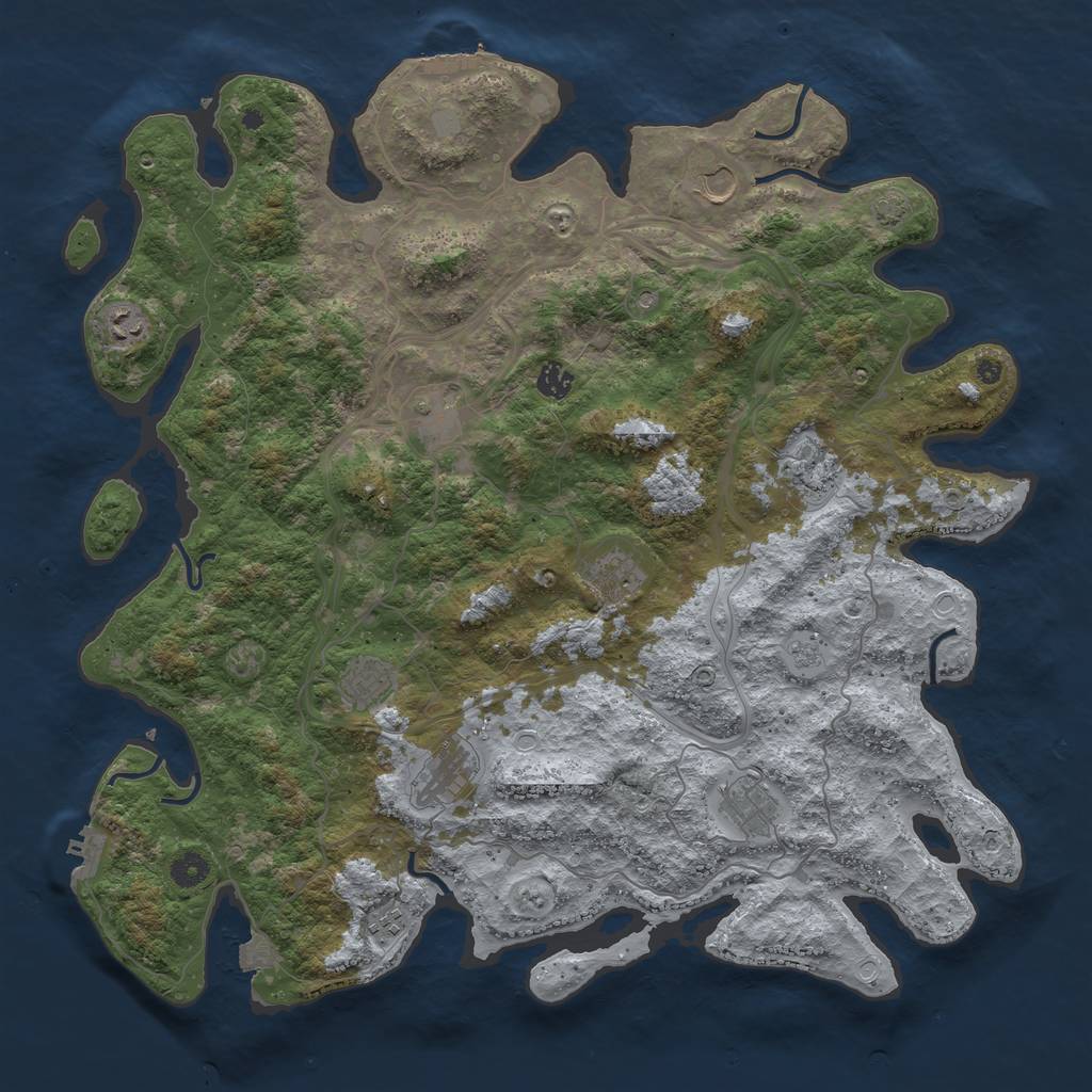 Rust Map: Procedural Map, Size: 4500, Seed: 1576715451, 18 Monuments