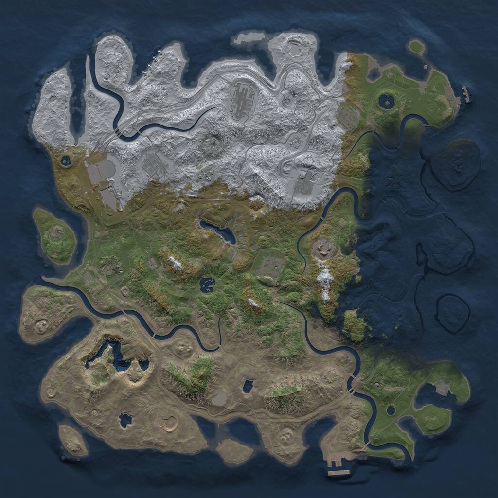 Rust Map: Procedural Map, Size: 4700, Seed: 4010625, 17 Monuments