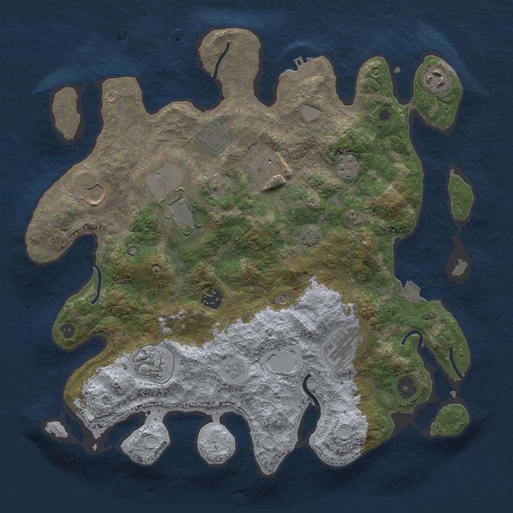 Rust Map: Procedural Map, Size: 3700, Seed: 1005979959, 16 Monuments